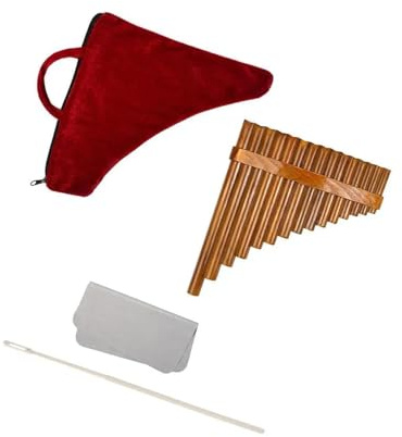 Panflöte aus Bambus 15 Pfeifen Bambus Panflöte Flöte Holzblasinstrument G-Tonart für Anfänger(Right Hand)
