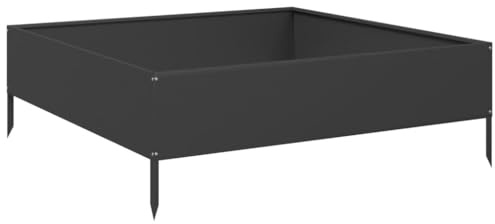 vidaXL Hochbeet Schwarz 100x100x33,5 cm Stahl