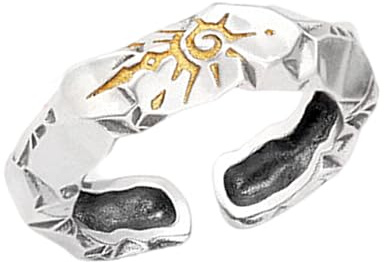 [Psdndeww] Bague de sceau en pierre de souhait naturelle pour homme symbole de bonne chance bandes de doigt taille réglable bague ouverte accessoires unisexe