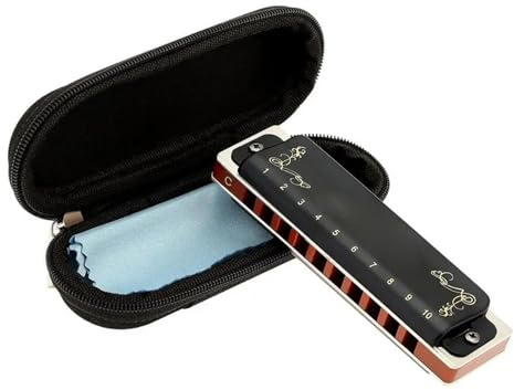 Mundharmonika Mundharmonika, 10 Löcher, 20 Töne, Diatonische Blues-Mundharmonika, Mundharmonika Mit Etui, Top-Qualität, Als Geschenk Für Spieler Und Anfänger(DB Tone)