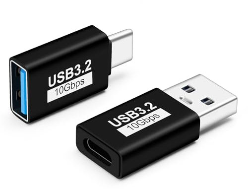 BORLTER CLAMP Adattatore da USB a USB C/USB C a USB 3.2 Gen2 da maschio a femmina, confezione da 2, compatibile con MacBook Pro, Galaxy, laptop e altri dispositivi di tipo C