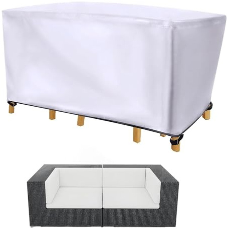 AEKDCL Abdeckung für Gartentisch,Nach Maß Gartenmöbel Abdeckung,420D Oxford Tisch Winterfest Wetterfest UV-Beständiges für Tischplatte Schutzhülle Terrassentisch,Silber 150x90x85cm