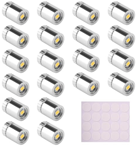 Mini LED Licht, 20 Stück Micro LED Licht, Puppenhaus Beleuchtung | Kleine Lichter mit 20 Kleber Geeignet zum Dekorieren von Puppenhäusern Mini Lichter für Kunsthandwerk (Warmweißes Licht)