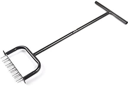 Handheld Standing Type Multi-spike Lawn Soil Scarifier Garden Soil Scarifier Tool Lawn Orchard Manual Gardening Cleaning Tool