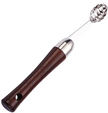 HOMOBABE Cucchiaio Melone Acciaio Inossidabile Con Impugnatura Legno Scavino Frutta Per Meloni e Bacche Utensile Da Cucina Per Casa e Ristoranti Design Creativo e Superficie Liscia