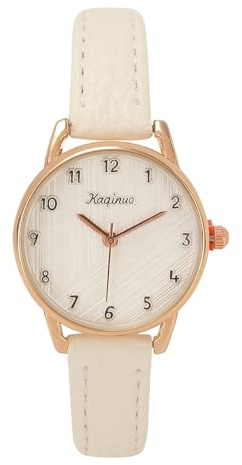 JSDDE Damen Armbanduhr mit Lederarmband Retro Damenuhr Analog Quarzuhr Arabische Ziffer Kleideruhr für Damen Frauen