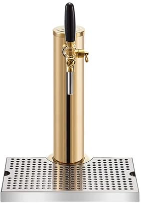 NJDQFA Kit Colonne à Bière Robinet, Kit Colonne à Robinet de Bière en Acier Inoxydable, avec Plateau d'Égouttage, pour Bar, Hôtel, Cadeau fête des pères, Cadeaux pour Hommes,1 Tap + Drip Tray