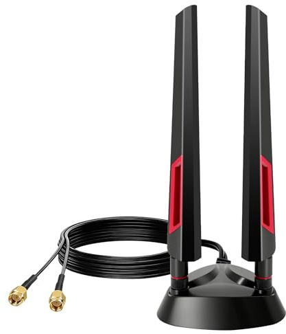 WiFi 6E Tri-Band 2.4GHz 5.8GHz 6GHz Magnetic Base Antenna Aerial for PC Desktop Computer Gaming Motherboard PCI-E Wireless Router Hotspot