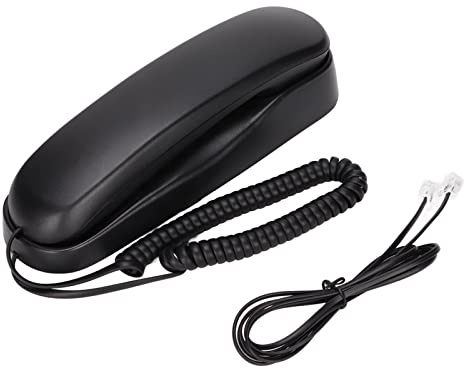 Kabelgebundenes weißes Wand montiertes Telefon kleines analoges, wandmontiertes Schreibtisch Telefon, geeignet für ältere Haushalte, Einstiegs -Festnetz -Telefon ohne Wechselstrom (Schwarz)