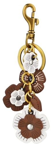 FrostyFlair Breloques de sac pour femmes, Porte-clés fleur marron cuir, Breloques de sac, Porte-clés dames, Charms de sac, Porte-clés esthétique