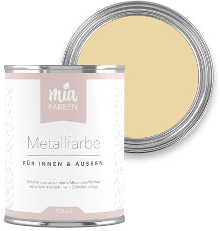 miafarben Metallfarbe ohne Schleifen matt 750ml (Leichte Goldblüte)
