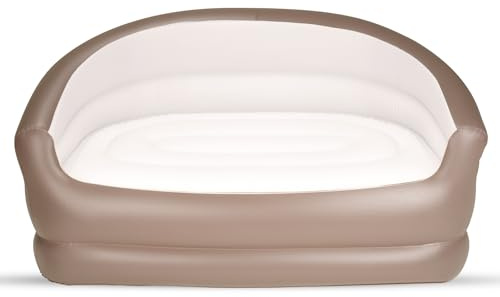 TXZ outdoor Twin Size Air Mattress Inflatable Sofa，Double Inflatable Chair for Adults-Flodable Blow Up Couch Lounger-Portable Air Sofa for Indoor Living/Outdoor Activities（Light Brown）