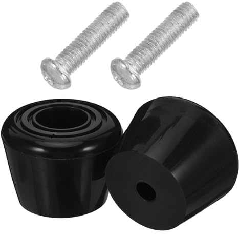 Ciieeo Topes de Freno para Patines de Plástico Negros, 2 Unidades Tornillos, Repuesto Compatible para Patines Quad, Accesorios de Seguridad para Patinaje en Línea y Actividades al Aire