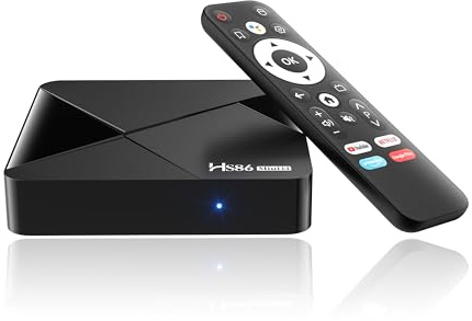Box TV Android 14.0, 2026 Dernière Box Android 8K avec RAM 2G ROM 16G Rockchip RK3518 WiFi 6 BT5 3D HD 2K 4K Box TV Smart avec Télécommande Bluetooth HS86 MINI14 Box TV Internet avec Bluetooth