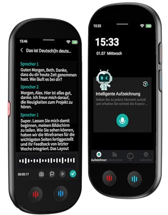Note AI Digitales Diktiergerät mit Playback,80GB aufnahmegerät Unterstützt kostenlose Online-Transkription, Zusammenfassung und Übersetzung in 134 Sprachen,Voice Recorder Für Meetings/Vorlesungen