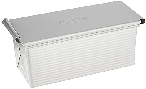 USA Pan Bakeware Pullman Kastenform mit Deckel, 22,9 x 10,2 cm, antihaftbeschichtet und schnell lösbar, hergestellt in den USA aus aluminisiertem Stahl