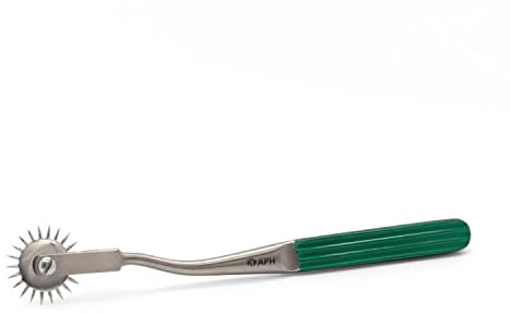 Zackenrad | Nervenrad | Nadelrad | Wartenberg | Sensibilitätstest | Neurotest | EDELSTAHL | color metallic | grün