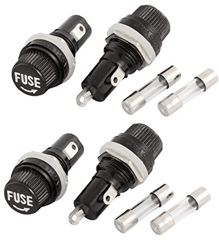 uxcell a15071500ux0372 Screw Cap Panel Mounted Fuse Holder Socket w Fuses 5x20mm 4pcs (Pack of 4)