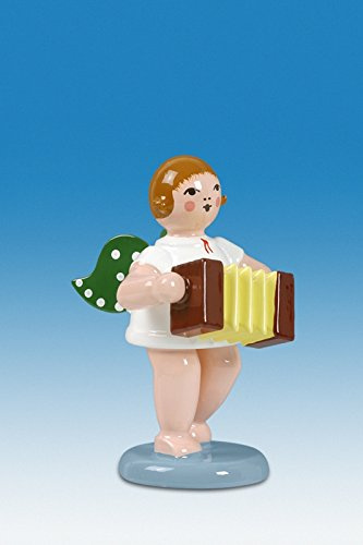 Rudolphs Schatzkiste Holzfigur Engel mit Harmonika ohne Krone Höhe 6cm NEU Holzengel Instrument Seiffen Erzgebirge Figur Dekoration Holzfiguren Weihnachten Fensterschmuck Spielzeug Deko