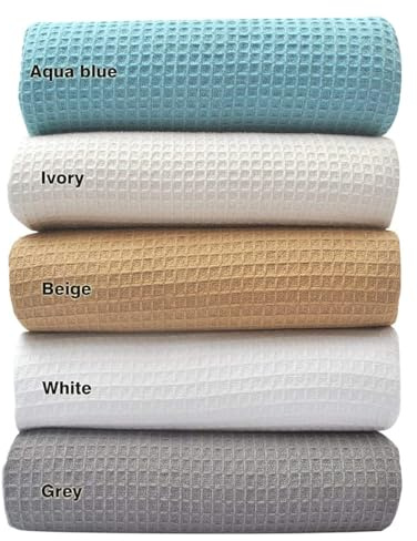 Tex Trend 100% Cotton Blanket Twin Size - Soft Waffle Weave Bed Blanket for Summer Cooling & Winter Warmth, Breathable Lightweight Cotton Throw, Perfect for Bed, Couch & Gifting, Grey, 60x90 Inches
