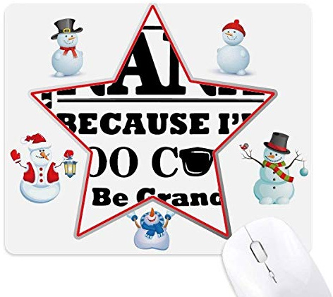 Cartoon Grandma Letters Present Best Wishes Christmas Snowman Family Star Mouse Pad
