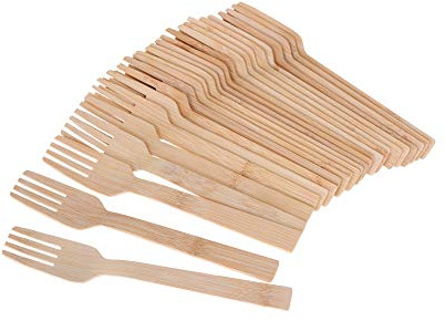 GRÄWE Bambus-Gabel Set 25 Stück 16,5 cm, Einwegbesteck