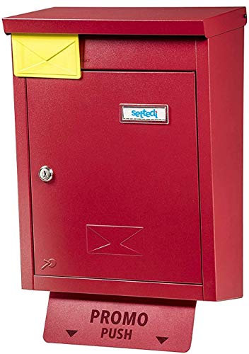 Cassetta Postale Gaia 480x305 con segnalatore presenza posta e porta pubblicità versione STD-FLAG BIG ROSSO RAL 3003