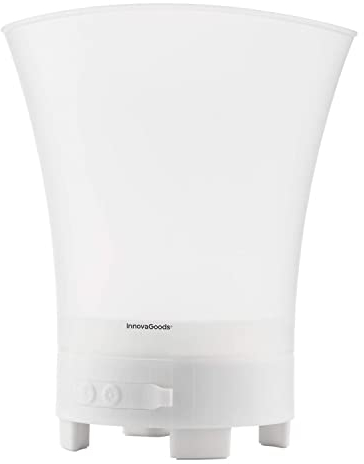 InnovaGoods Cubitera LED con altavoz recargable, cubitera con Luz LED / 7 colores y 5 modos de iluminación, cubiteras para botellas, resistente al agua IPX4.