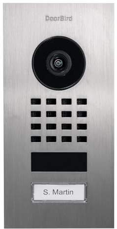 DoorBird D1101V Unterputz IP Video Türstation | Video-Türsprechanlage mit 1 Ruftaste, WLAN, Bluetooth, HD-Video, Bewegungssensor, in Edelstahl V4A