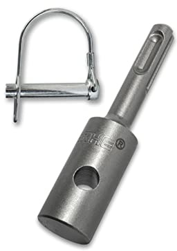 WERHE Adapter für Erdbohrer SDS Plus, Federstahl-Schnellflügelbolzen, 20 cm