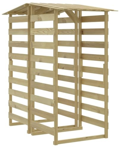 vidaXL 2X Kiefernholz Imprägniert Pergola mit Dach Unterstand Überdachung Kaminholzregal Brennholzregal Feuerholzregal Garten 100x90x200cm