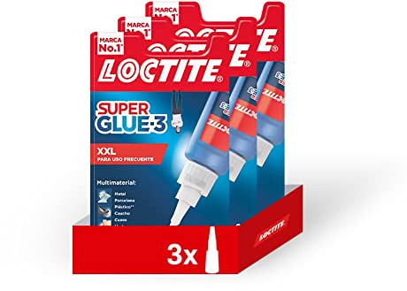 Pack 3 Unidades Loctite Pegamento Adhesivo Super Glue-3 XXL - Pegamento Cianocrilato Superglue