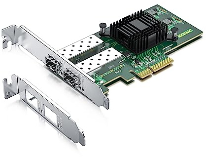 1.25G Gigabit Ethernet Server Adapter Network Card, with Intel I350 Controller, Dual SFP Ports, Compare to I350-F2, Support Windows Server/Linux/Freebsd/VMware