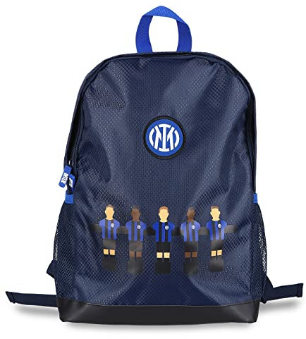Inter - Zaino Scuola per Bambini e Bambine, Collezione Esclusiva Calcio Balilla, 28x16x42 cm, per i Tifosi Nerazzurri più Piccoli - Prodotto Ufficiale