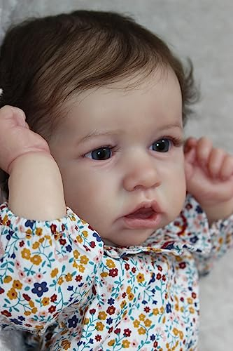 Anano Reborn Baby Mädchen Weich Silikon 22 Zoll 55cm Lebensecht Silikon Reborn Babypuppen Mädchen Toddlers Realistisch Puppe Reborn Babys Mit Schönem Outfit, Flasche, Schnuller