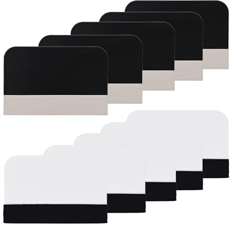 EHDIS 10 Stück Rakel Set - Rakel mit Filzkante, Folierungswerkzeug für Fensterfolie, Folierung, Tönungsfolie, Klebefolie, Möbelfolie, Filzrakel
