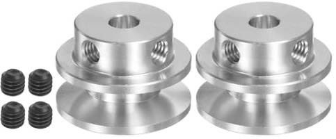 QUARKZMAN 2er Set V-Typ Riemenscheibe Keilriemenscheibe 5mm Bohrung 22mm Außendurchmesser Einzelrille Aluminiumlegierung für 3-5MM PU Rundriemen Motorwellen-Bohrmaschine
