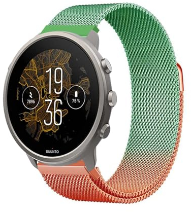 KUWAI Armbänder für Suunto Spartan Sport Armband, Rostfreie Stähle Magnetischer Armband für Suunto Spartan Sport Armbänder für Männer Frauen Bunt Band für Suunto Spartan Sport (A)