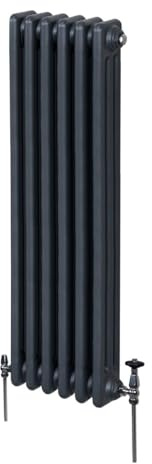 Radiatore Termosifone a 3 Colonne 1500 x 292mm Moderno Centralizzato Grigio antracite in Acciaio Inox Verticale a Parete Cucina Soggiorno Bagno Kit di Fissaggio e Spazzola Inclusi