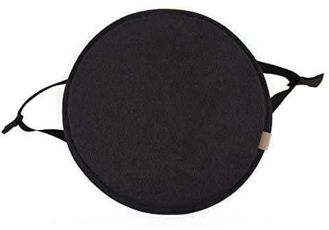 Rundes Stuhlkissen, 40/45 cm, rutschfestes Esszimmerstuhlkissen für Hocker, Garten, Zuhause, drinnen und draußen (1 Stück – 30 x 30 cm, schwarz)