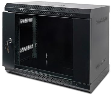 Bestfor 19 Assembled Data Server Rack Data Cabinet 400mm Deep, Wall or Floor Mounting, 19 Inch Standard Rack Size for Home, Office, Server Room, Computer, Audio with Lockable Glass Door 9U 400mm