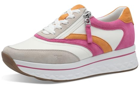 Tamaris Comfort sneaker da donna con plateau con cerniera sportivi, Multicolore (Fuchsia Comb), 38 EU
