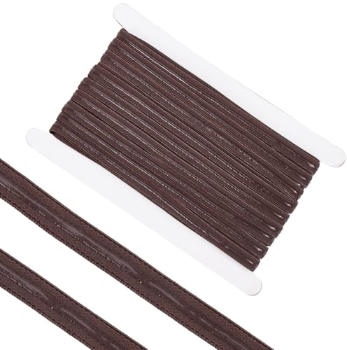 GORGECRAFT Bandes Élastiques de Préhension en Silicone de 10mm de Large 20 mètres Cordon Extensible Plat Antidérapant Fibre Élastique Marron Ruban de Préhension en Silicone pour sous Vêtements