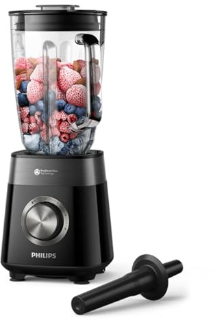 Philips Standmixer der 5000er Serie, 1200 Watt, ProBlend Plus Technologie, Glasbehälter mit 2L, 3 Geschwindigkeiten und Pulse-Funktion, HomeID, HR3030/00
