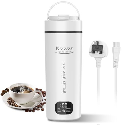 Dual Voltage Small Travel Kettle Electric, 450ML Mini Portable Kettle with 6 Temperature Controls - LCD Display, 304 Stainless Steel, Auto Shut Off, Boil Dry Protection