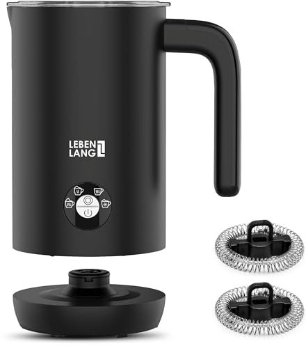 LEBENLANG Milchaufschäumer Elektrisch - 100% BPA-Frei & 4 Modi inkl. Ersatz Schneebesen I 240ml Elektrischer Aufschäumer Milchaufschaeumer Milchschäumer elektrisch milk frother