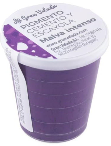 Pigmento Malva Intenso para Cemento y Escayola en Polvo | Ideal para Crear Figuras DIY con Color Único y Duradero en Interiores y Exteriores | 150 cc