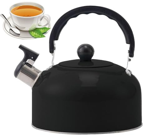 Hervidor de té silbido, hervidor de agua silbidos de alimenticio, 3L | ergonómica con mango antiquemaduras para la cocina