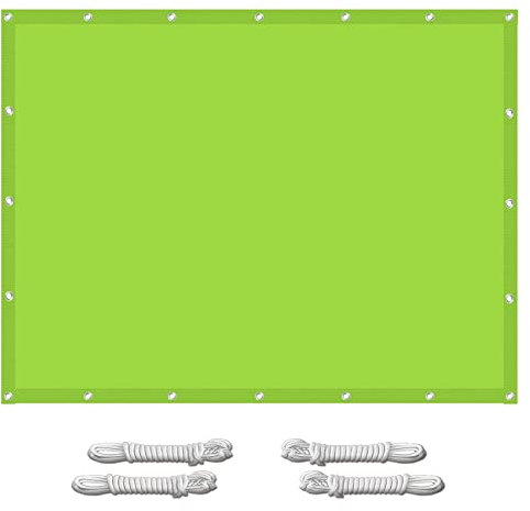 Tender, vela parasole verde, 3 x 6 m, blocco UV, 98% impermeabile, vele ombreggianti, con 4 corde da 1,5 m, per esterni, patio, giardino, cortile