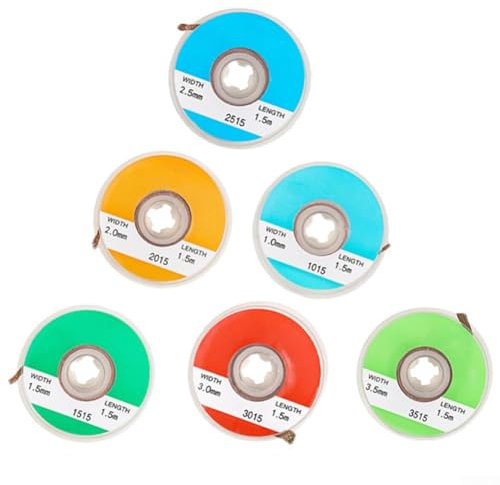 Entfernen Sie schnell unerwünschtes Lötzinn mit diesem Set aus 5 nicht reinigenden Entfernungsstreifen (2,0 mm)
